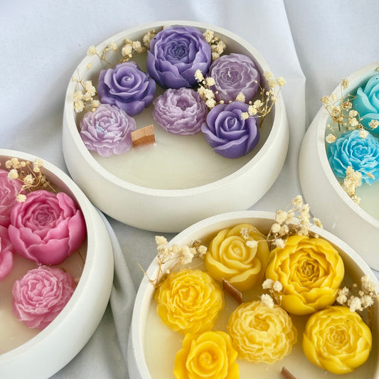 FANCY CANDLES IN A BOWL