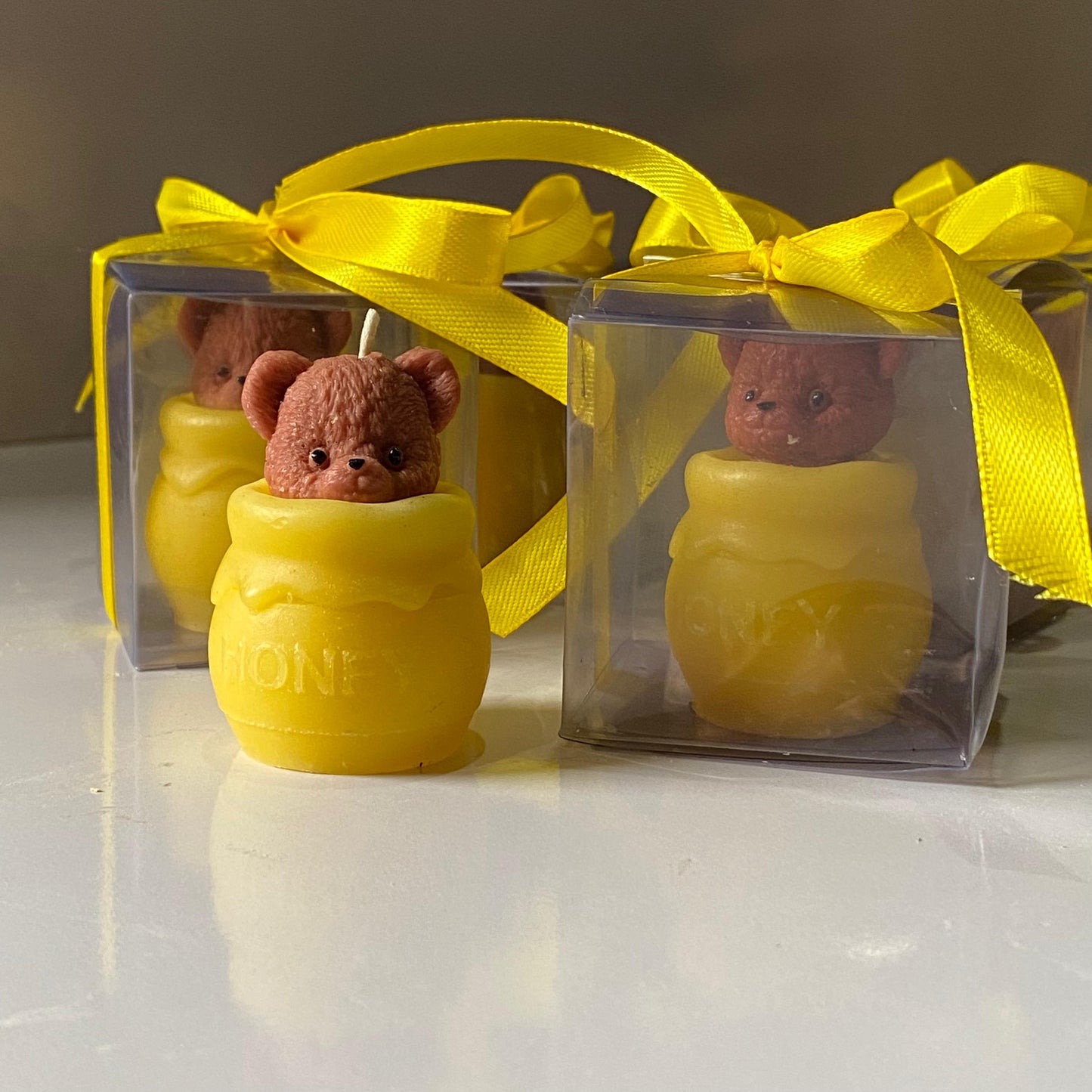 Honey Bear Candle with PVC GIFT BOX AND GIFT RIBBON