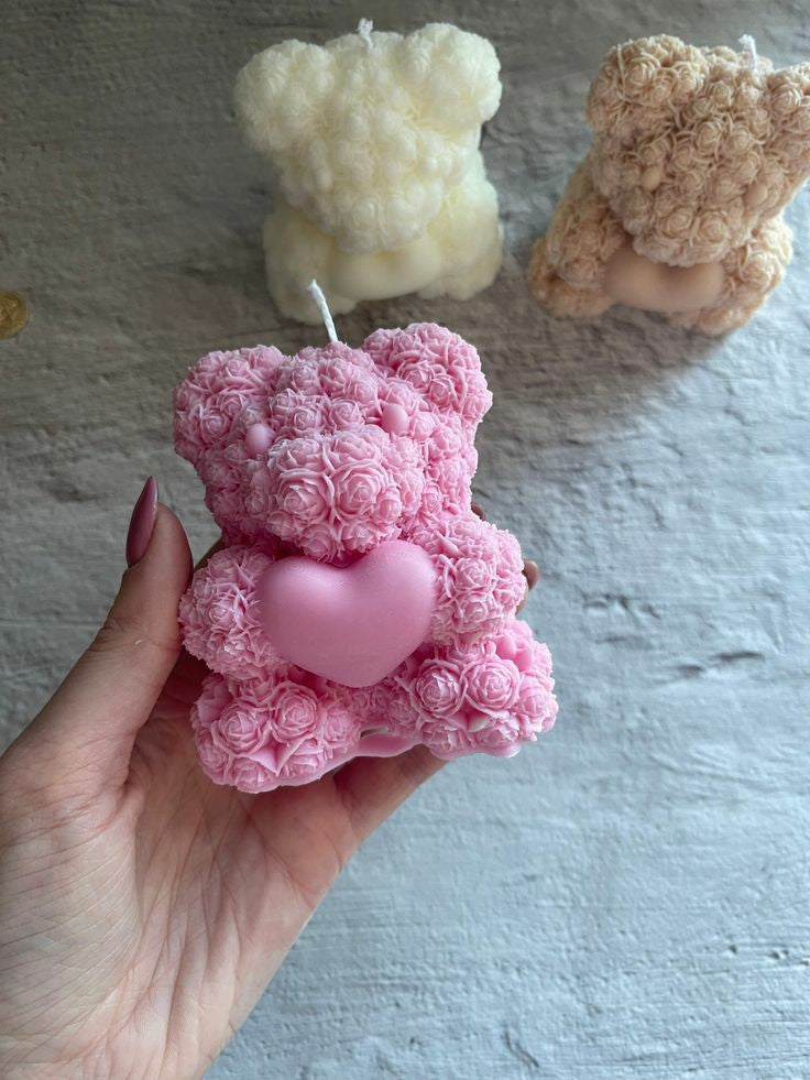 Mini Rose Teddy Candle