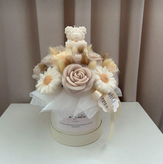 DAISY AND ROSE FLOWER SCENTED CANDLE BOUQUET