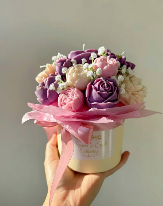 Petal Glow scented candle bouquet